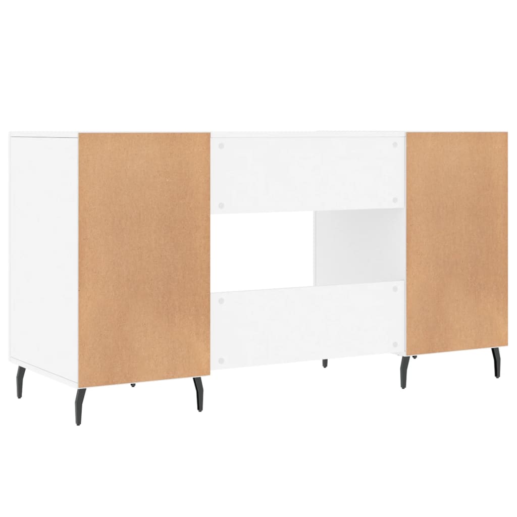 Desk White 140x50x75 cm Engineered Wood